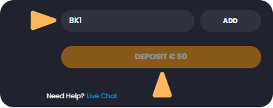Bonus Code Deposit Button